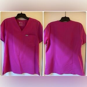 FIGS Raspberry Sorbet Catarina One-Pocket Scrub top